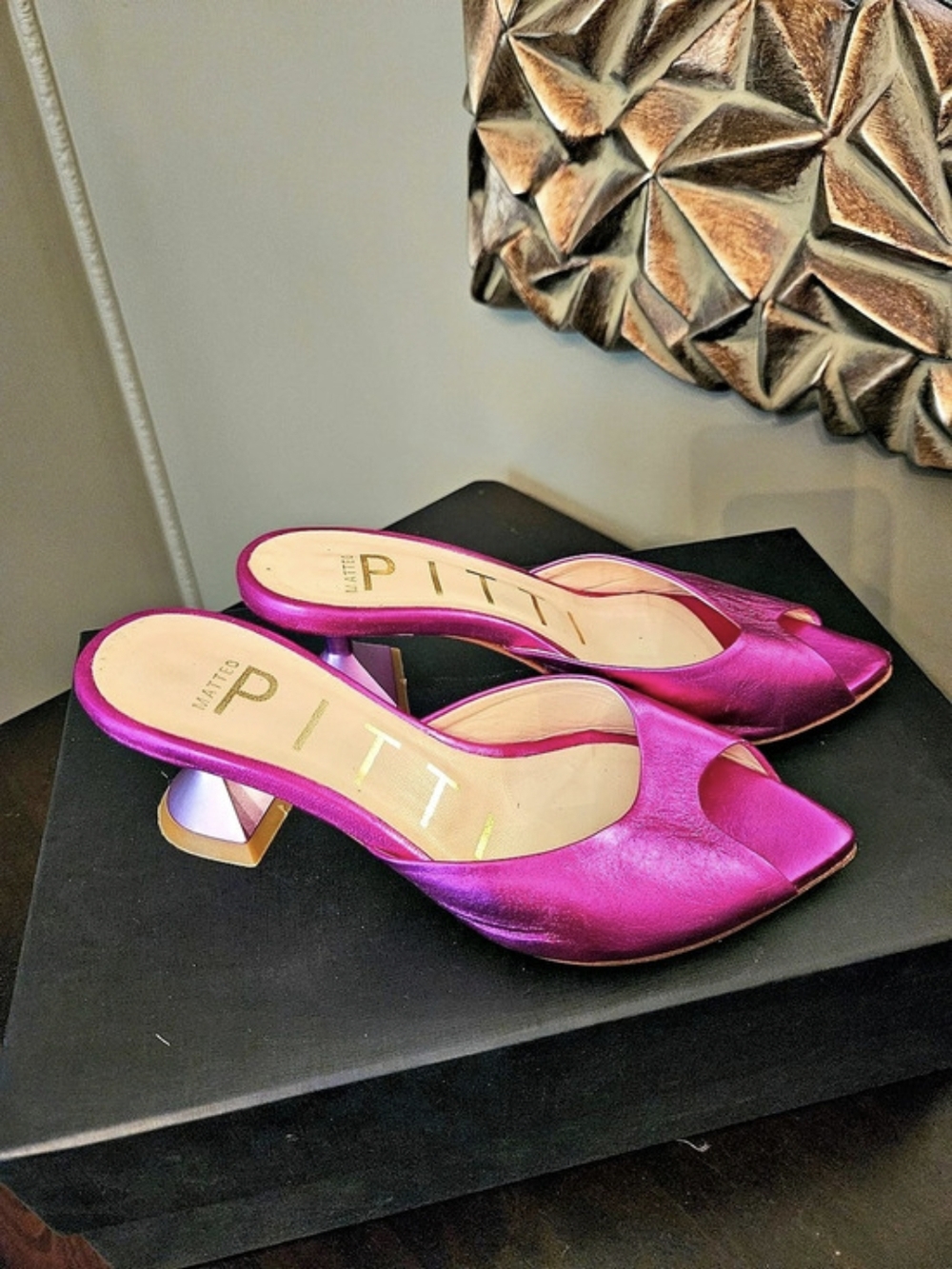 Matteo PITTI Pink Pointed Toe Mules US 6.5